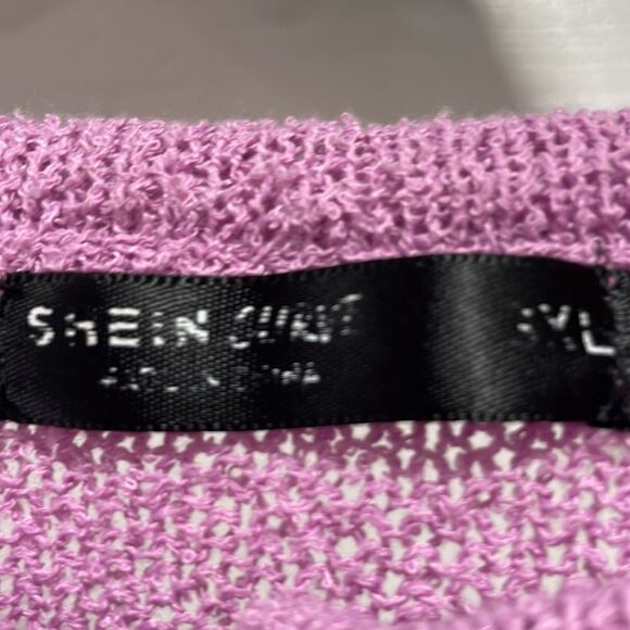 SHEIN Raglan Sleeve Button Front Cardigan Mauve Purple 3XL (18) - Picture 3 of 4